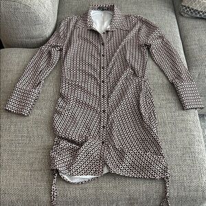 Fashion Nova Black and White Patterned Trench Coat